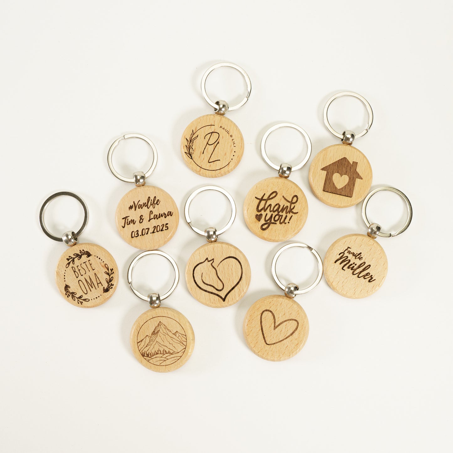 Personalisierter Schlüsselanhänger Hell