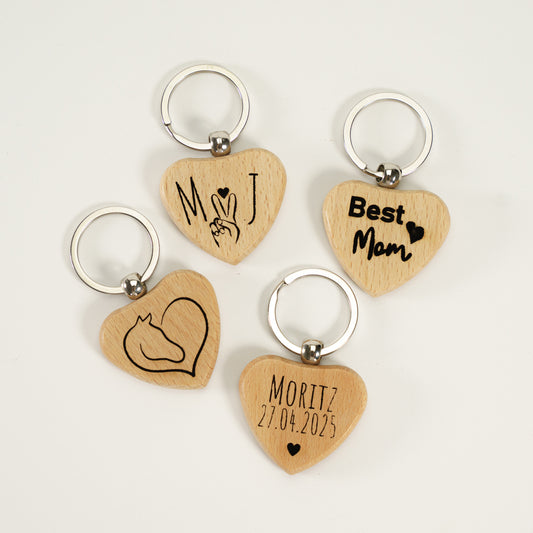 Personalisierter Schlüsselanhänger herzförmig