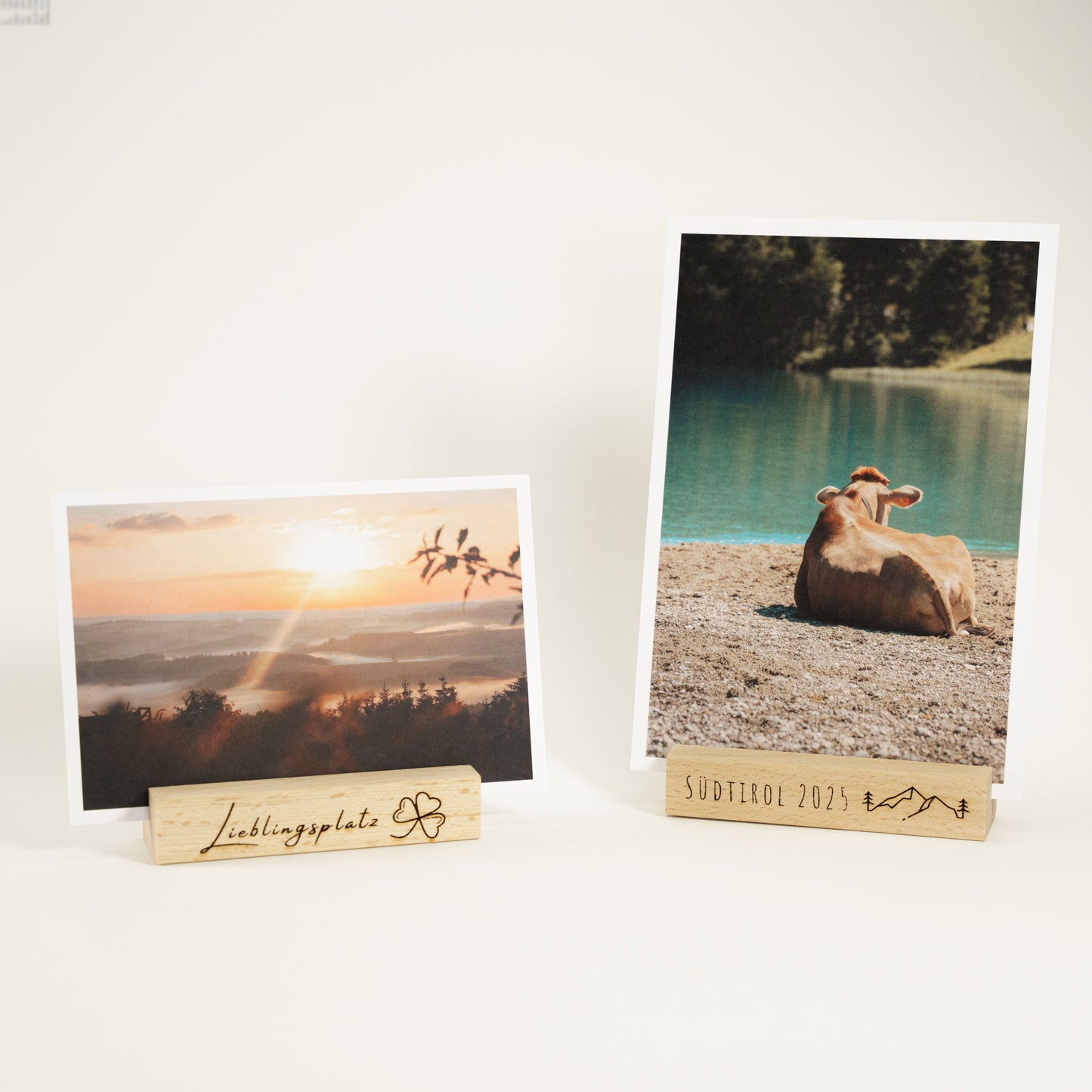 Personalisierter Holz-Bildaufsteller mit Gravur