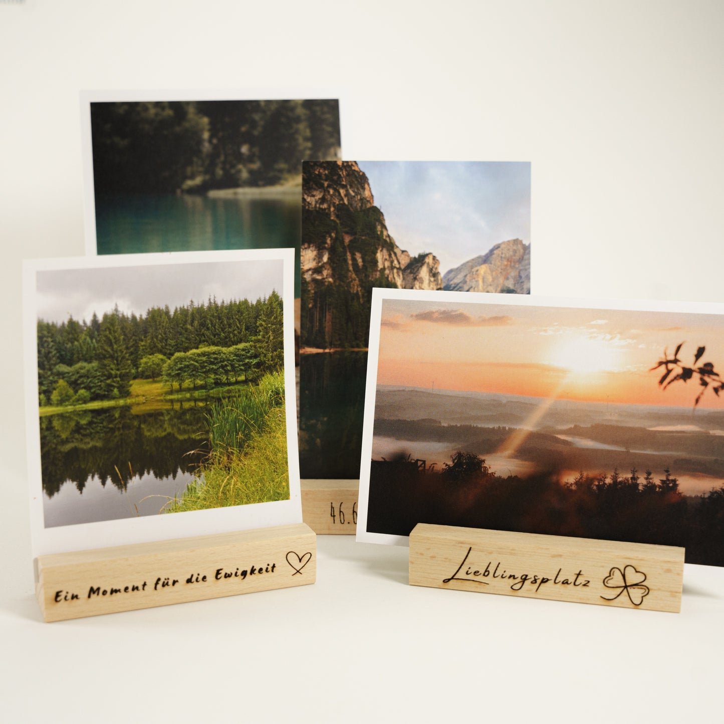 Personalisierter Holz-Bildaufsteller mit Gravur